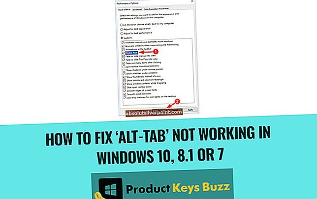 Oprava: Alt Tab nefunguje ve Windows 7,8 nebo 10