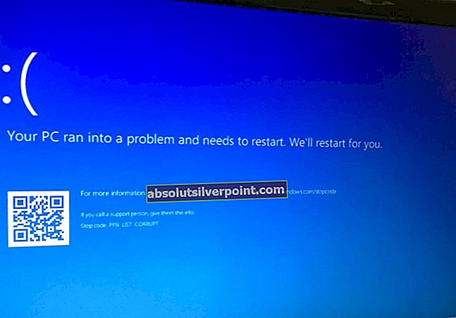 Korjaus: PFN LIST CORRUPT -sinisen näytön virhe Windows 10: ssä