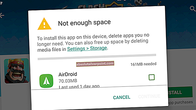 Ištaisyti: „Google Play“ nepakanka saugyklos klaidos