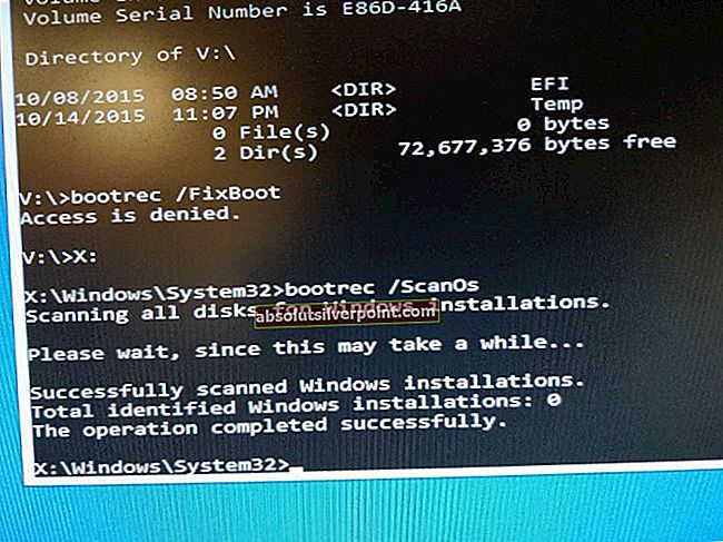 Fix: Boorec / Fixboot Element blev ikke fundet på Windows 10